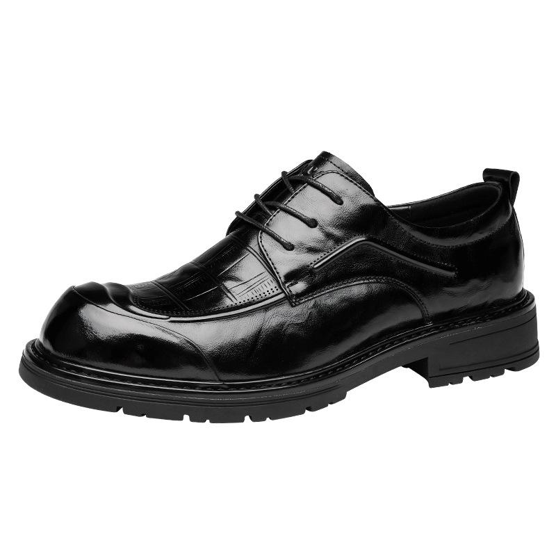 2025 Wenzhou leather shoes men's high-end leather men's shoes first layer cowhide business dress trend versatile leather shoes wear-resistant