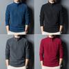 Men Bottoming Shirt Solid Color Streetwear Cozy Double Sided Fleece Pullover Sweatshirt Male Clothing