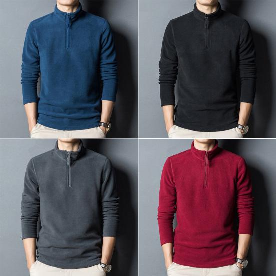 Pánská košile na zapínání Jednobarevné Streetwear Útulná oboustranná fleecová mikina Pánské oblečení