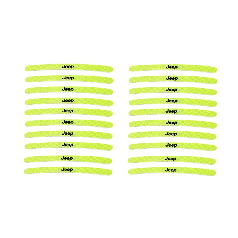 20Pcs Car Hub 3M Reflection Stickers Decorate Decal Accessories For Jeep Grand Wrangler JK Gladiator Compass Cherokee Renegade P AJY1