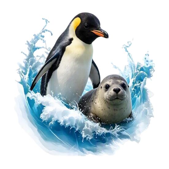 Party Decoration Supplies for Home Polar Animal Toilet Cover Decal, Penguin And Seal Seat Lid Sea Life Nursery Wall Art Sticker, Removable