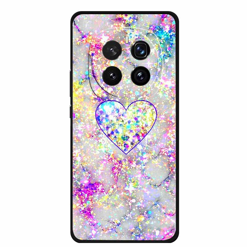 For Honor Magic 7 Case 7Pro Painted Cat Colorful Soft Edge Silicone Black Bumper For Honor Magic7 Pro Back Cover Magic7 5G Para