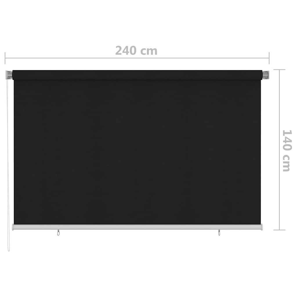 Outdoor Roller Blind 240 X 140 Cm Black