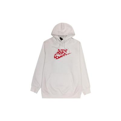 Nike Einfarbiges Logo Kapuzenpullover Fleecefutter Warm Pullover Langarm Sweatshirt Damen Oberteile Weiß CU4528-100