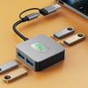 Aluminum USB C Hub 10Gbps 4 in 1 USB 3.2 Adapter with 4 USB 3.2 4 Port USB C+USB Splitter Extender for PC Laptop