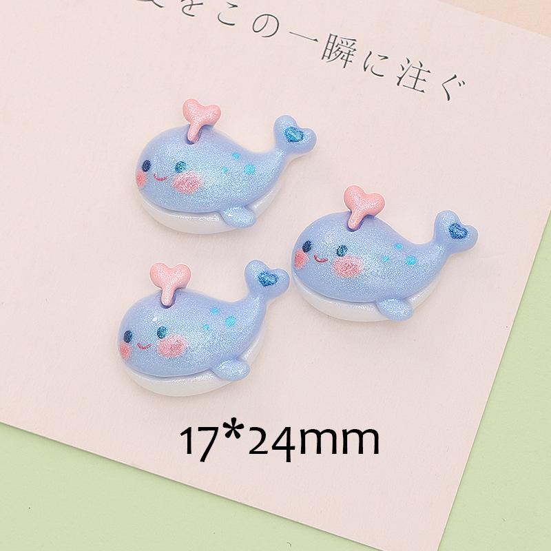 10Pcs New Cute Resin Mini Little Marine Animals Series Flat Back Manicure Parts Embellishments For Hair Bows Accessories