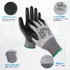 DONFRI 3 Pairs Work Level 5 Cut for and DIY Cut-Resistant Gloves, Non-Slip, Cut-Resistant, PU-Coated, Resistance, Long-Lasting, Cooking, Crafts,