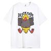 2024 Summer New Men's 100% Cotton Duckling English Letter Print High Quality Casual Street Gym Fashion Round Neck Top S-4XL