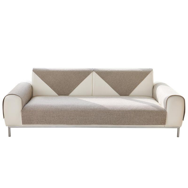 Solid Color Linen Modern [] Four Seasons Universal Non-slip Old Rough Cloth Sofa Cushion Cover Cover Cloth Towel All Inclusive
