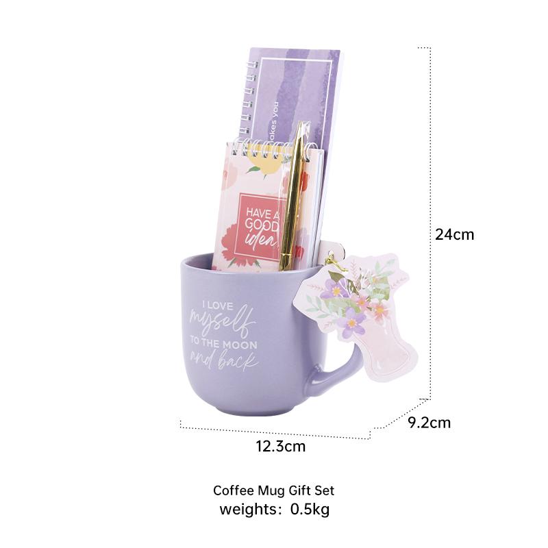 

12oz Purple Ceramic Mug with Notepad and Pen Set Thoughtful Memorial Day Gift Idea Perfect for Women’s Birthday and Office Use 301-400ml фіолетовий
