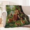 1pc Jesus Printing Flannel Blanket, Soft Cozy Blanket Nap Blanket for Travel Sofa Bed Office Home Decor, Birthday Holiday Gift
