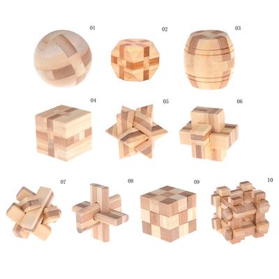 Joc de logică Iq Lacătul Kong Ming Puzzle 3D din lemn cu îmbinare Burr Jucărie Cadou