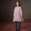 Girls' Sweet Pink Princess Long Sleeve Dress