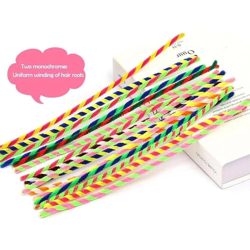 50PCS New Two Color Twisting Stick DIY Handmade Strips Craft Wool Top Stick Children