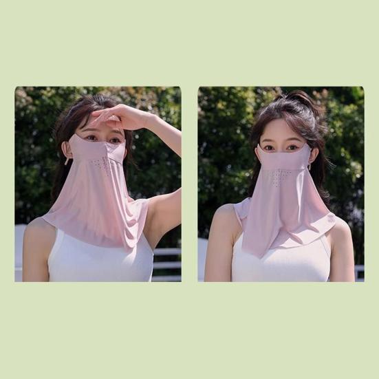 Face Guard with Elastic Strap Ultra-Wide Coverage Double-Layer Structure UPF 50+ UV Protection Cycling Face Protector
