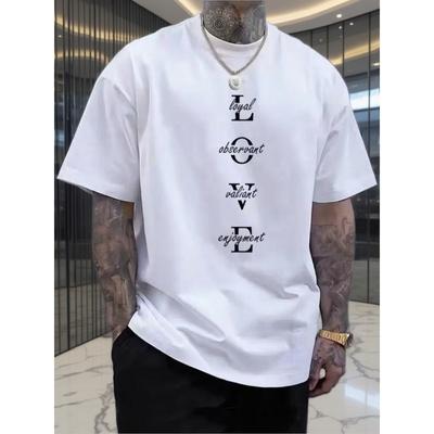 Taglie Europee Uomo Casual Sportivo Tendenza Moda Fitness Outdoor Casa Maglietta a Maniche Corte, Caratterizzata da Stampe 2D e Usura Quotidiana Casual