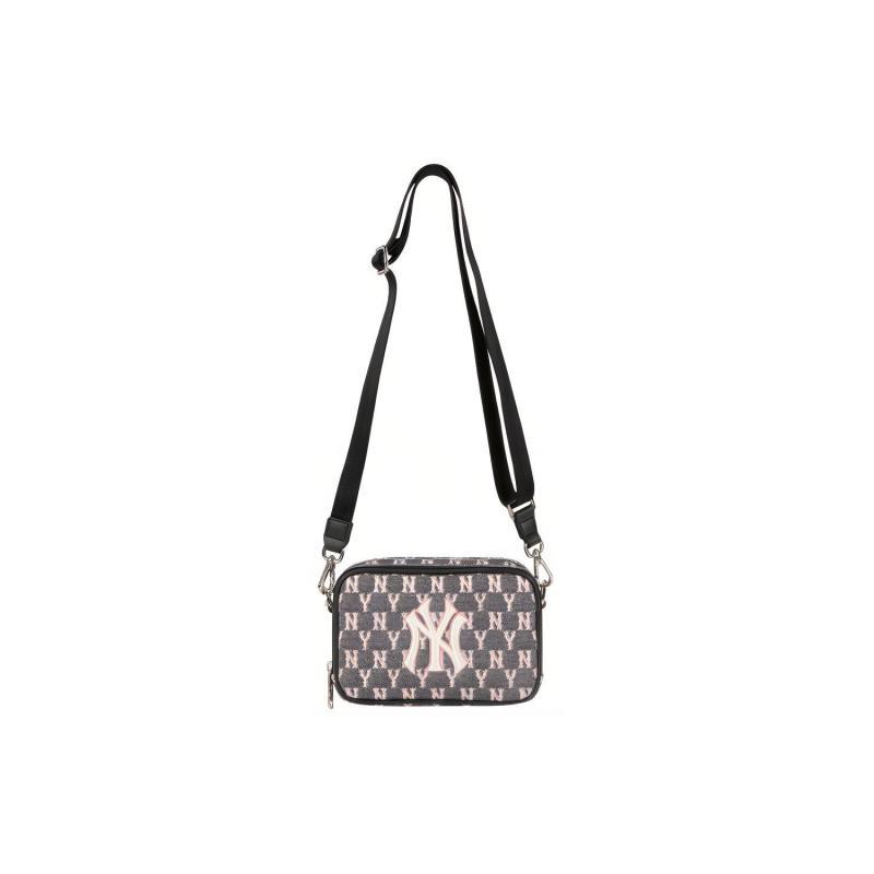 MLB Monogram Collection Polyester Camera Bag, Shoulder Bag, Crossbody Bag Mini Unisex Cherry Blossom Pink Casual 32BGDM011-50L