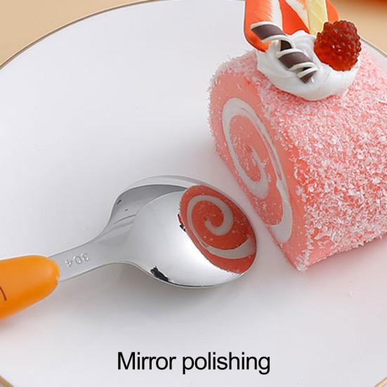 Useful Easily Cleaned Dining Non-slip Smooth Surface Mud Scraping Spoon for Kitchen Children Cutlery