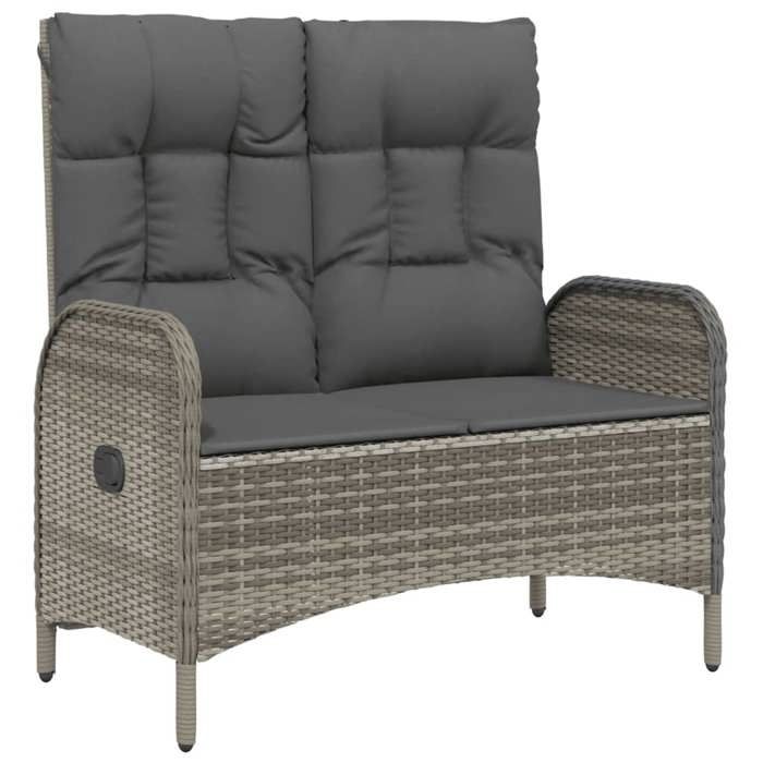 VidaXL Garden Dining Set and Cushions 2 Pcs Grey Rattan, Garden Furniture Set, Dining Set of 3203502