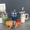 New Classic Style Handle Coffee Cup Mug Trendy Casual Office Cup Large Caliber USA Coffee Cup Mug Durable Durable Useful