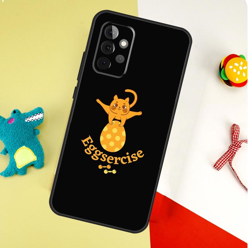 

Funny yoga cat For Samsung Galaxy A22 A32 A52 A54 A34 A14 A55 A35 A15 A53 A33 A13 A05 A06 A16 Phone Case Samsung A71 4G
