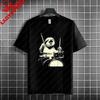 Rock Music Skeleton Drummer  Rock on Drum Kit Graphic Tshirt 100Cotton Short Sleeve Round Neck Humor Style Casual Tshirt