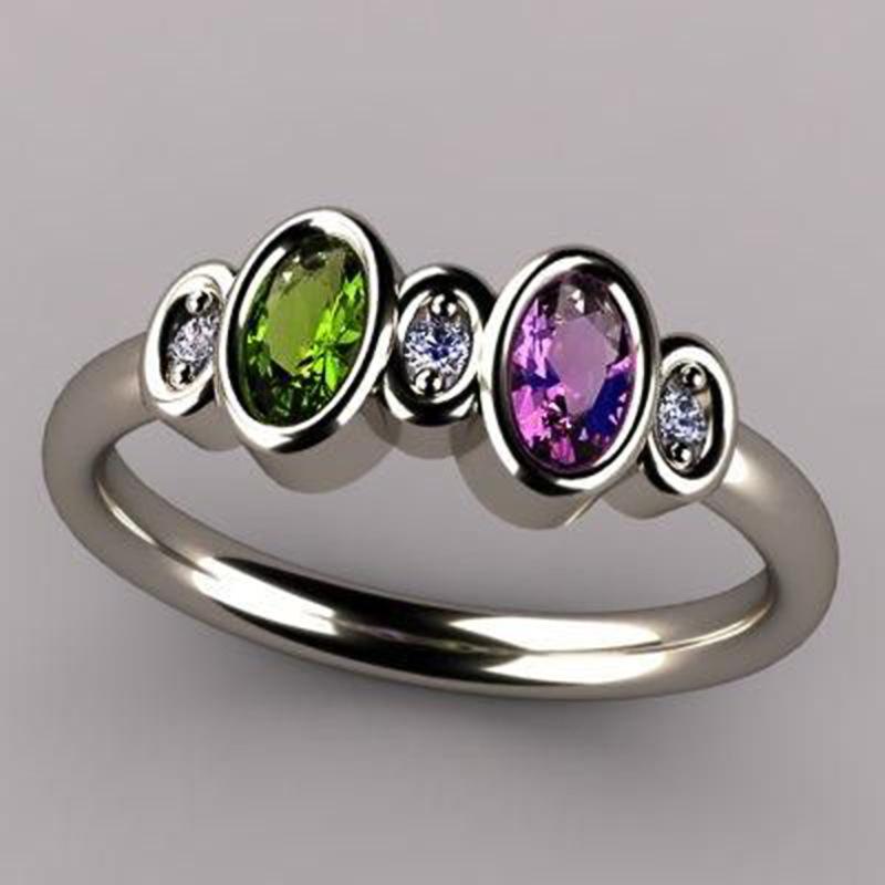 1Pc Fashionable and Fashionable Color Ring, Fashionable and Colorful Synthetic Zircon Ring.