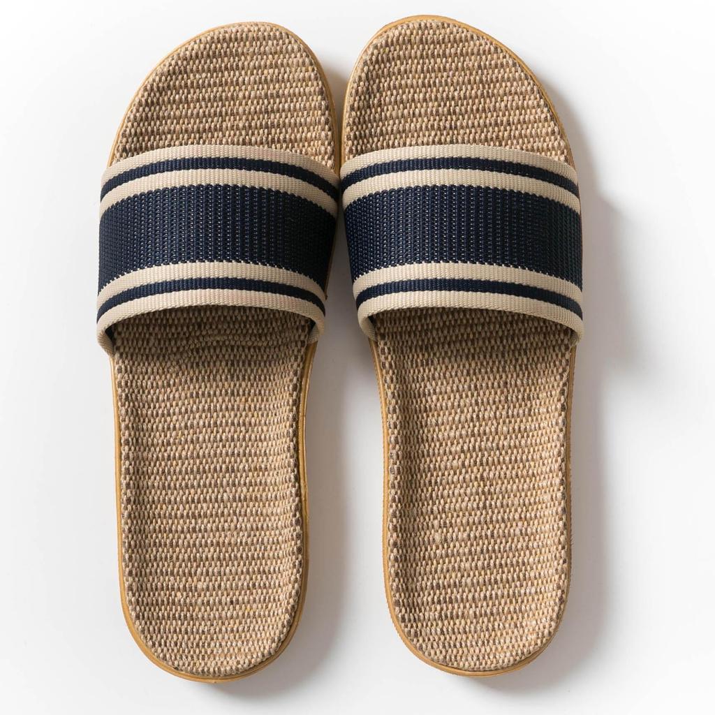 Beibeiyuan Unisex Sommer Leinen Hausschuhe - Rutschfest, Sandalen mit dicker Sohle für Zuhause