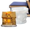 Christmas Candle Molds Holiday House Mould 3D Silicone Mold for Resin Casting Christmas Making Home Decor Holiday Crafts