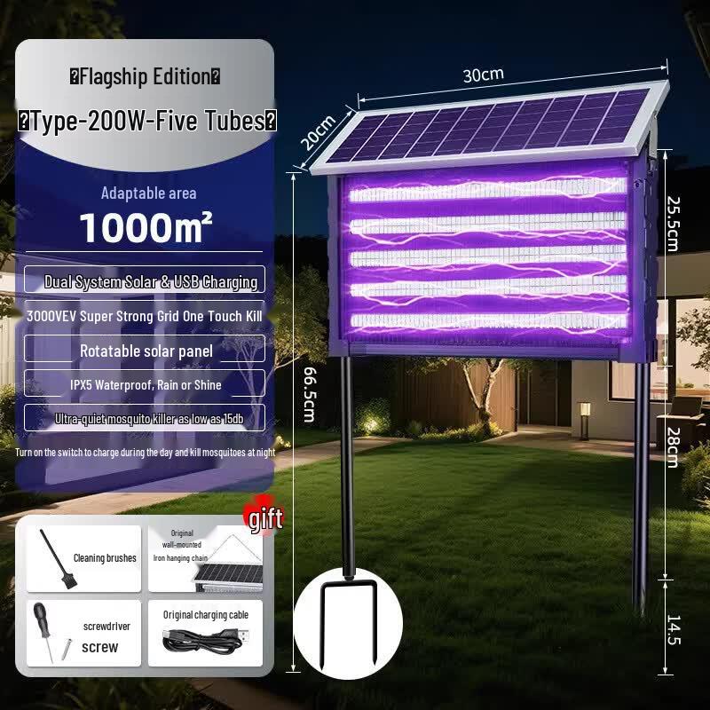 Aoxing Solar Outdoor Waterproof Mosquito & Fly Killer Lamp