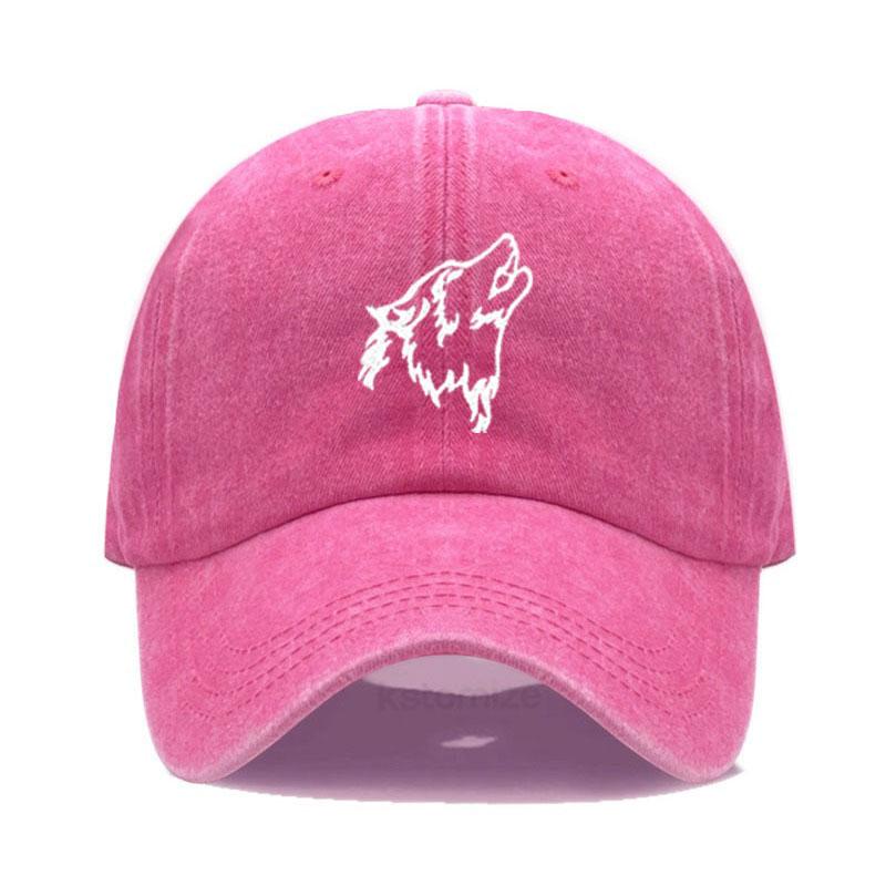 Women's Baseball Cap Men's Washed Cotton Wolf Howl Embroidery Embroidery Dad Hat Sport Golf Caps For Man Sun Hats Dropshipping