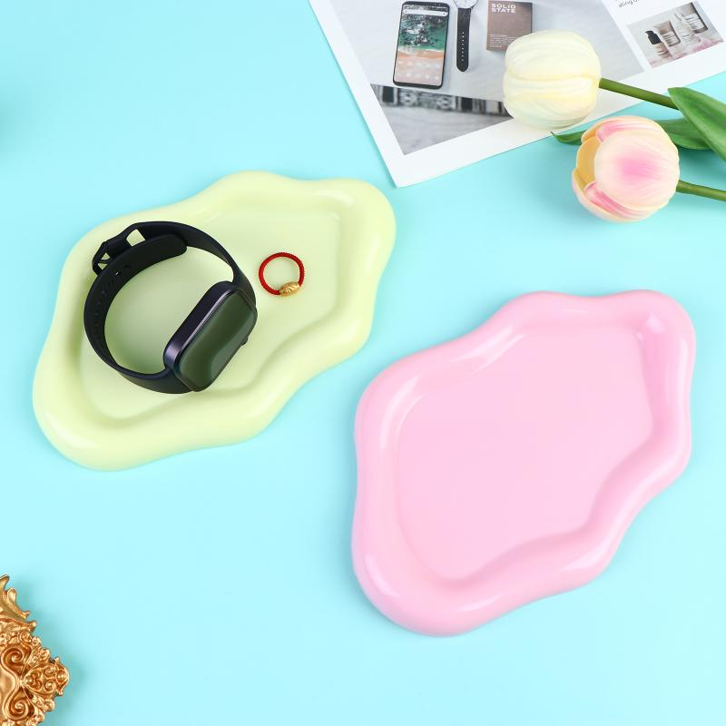 Bandeja de Joias de Plástico em Formato de Nuvem Prato Decorativo Para Anéis Brincos Pulseiras Colares Bandeja Para Decoração de Quarto Feminino