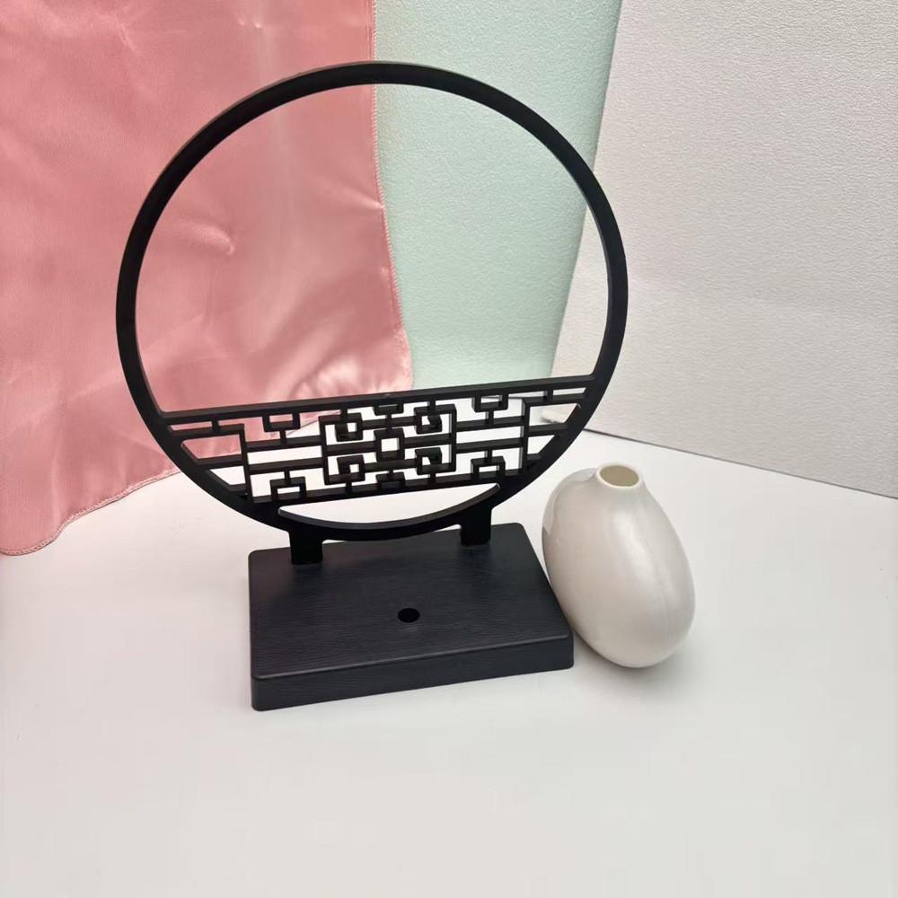 Chinese Style Screen And Plastic Flower Vase For Nordic Interior Decoration