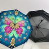 Colorful Butterfly Mandala Automatic Opening Folding Umbrella - Portable 3-Fold Design with Iron Frame -, Travelers, Daily Use - Perfect Gif