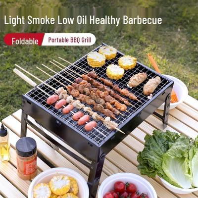 Tragbarer Outdoor Faltbarer Holzkohle-BBQ-Grill – Kompakter Handlicher Fleischbratofen