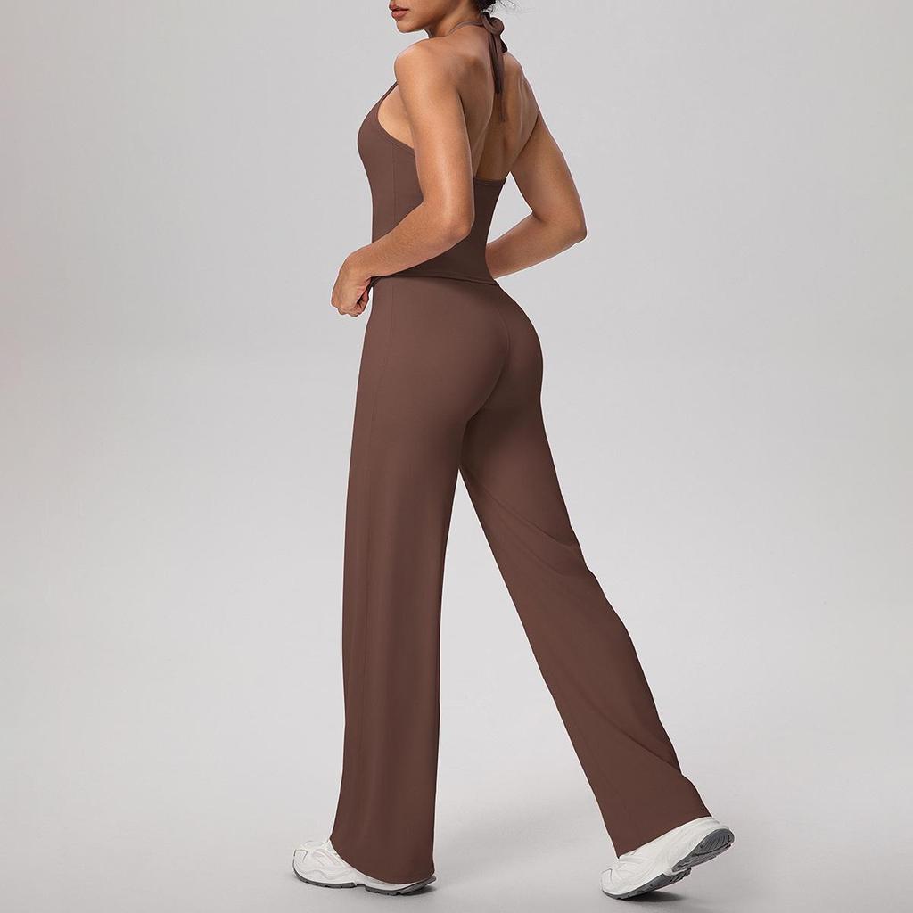 Szybkoschnący zestaw do jogi na ramiączkach: Komfort jak chmurka, Sportowy tył, Spodnie z wysokim stanem