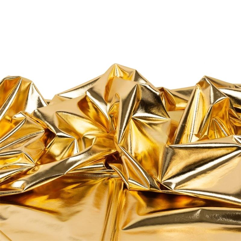 Metallic Gold Foil Textile Stretchable Spandex Cloth For Dance Costumes And Yogas Apparel