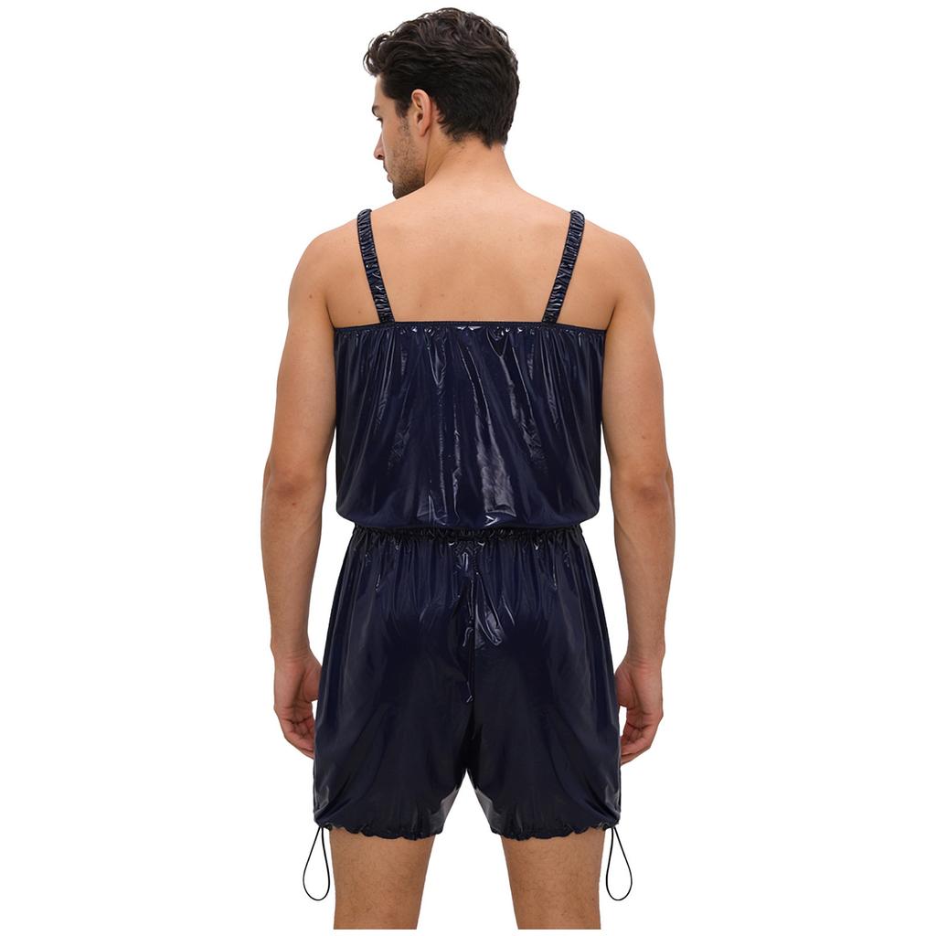 Body Adaptable de una Pieza para Hombre Cubierta de Pañal Impermeable Piernas con Cordón Correas Elásticas Cintura Monos