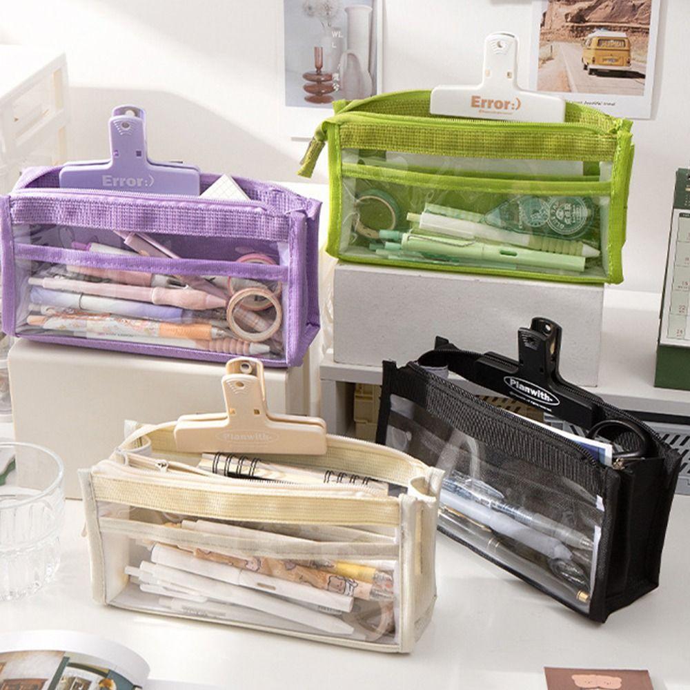 Multi-layer Pen Bags Triangle Zipper Stationery Bag High Value Student Stationery