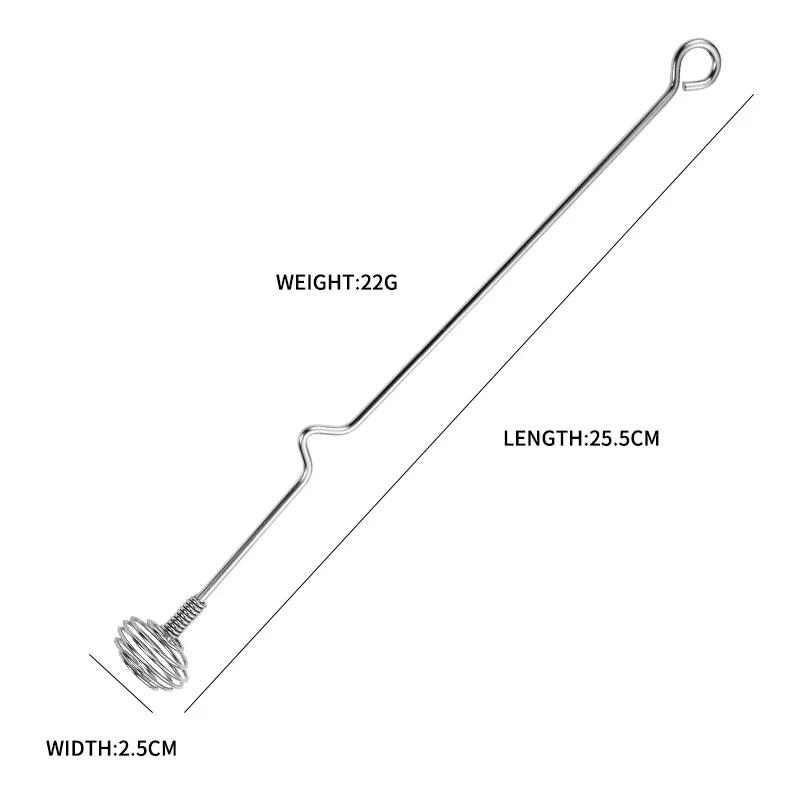 

Creative Bar Bartender Artifact Stainless Steel Stirring Rod Long Handle Milk Tea Coffee Cocktail Honey Stirrer серебряный