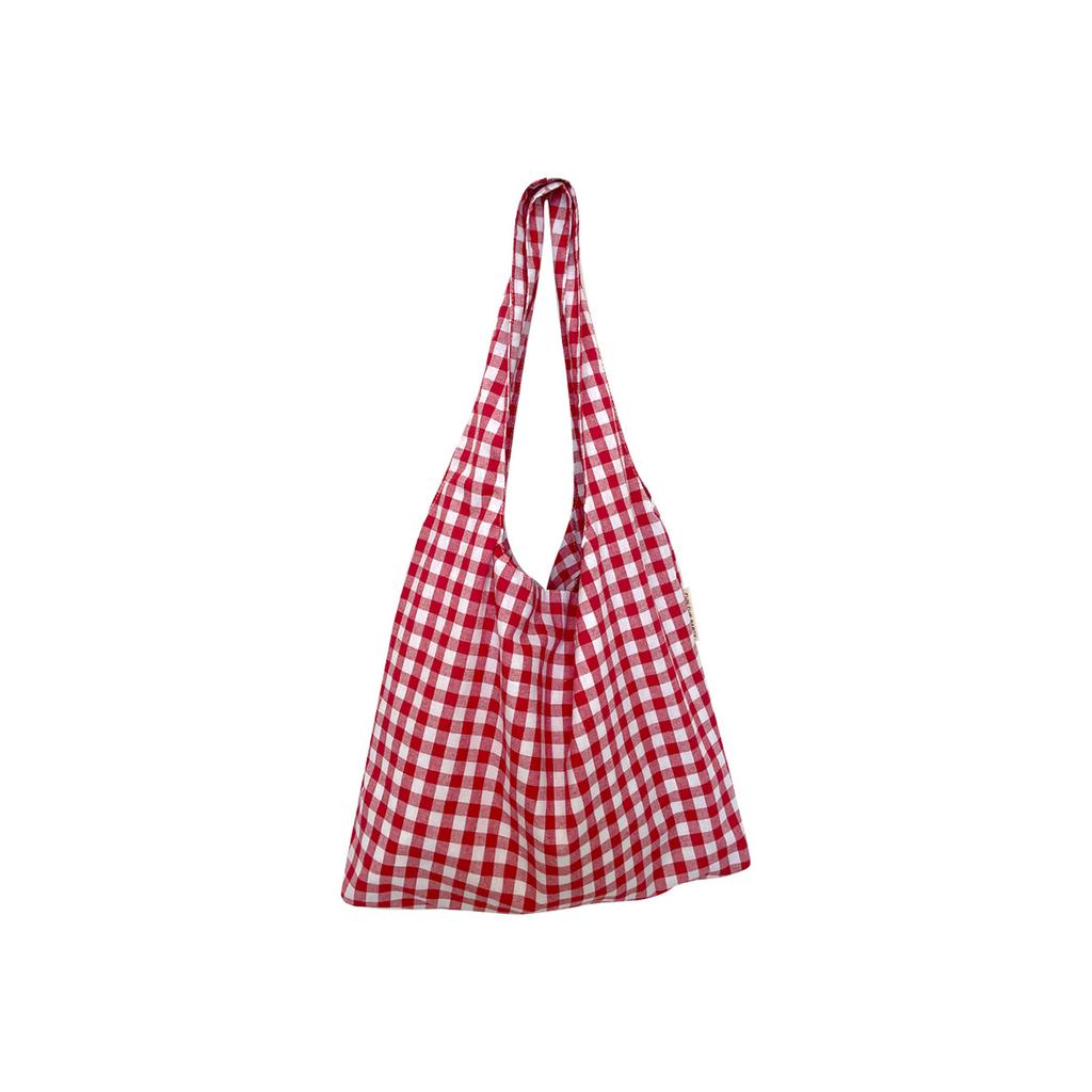 Vintage Plaid Women's Vest Shoulder Bags Large Capacity Female Reusable Shopping Bag Cotton Cloth Schoolgirls Book Tote Handbags
