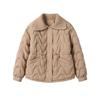 Down Jacket Women's Lapel Winter New Woolen Collar Drawstring Waist Temperament Cotton Coat Cotton Jacket