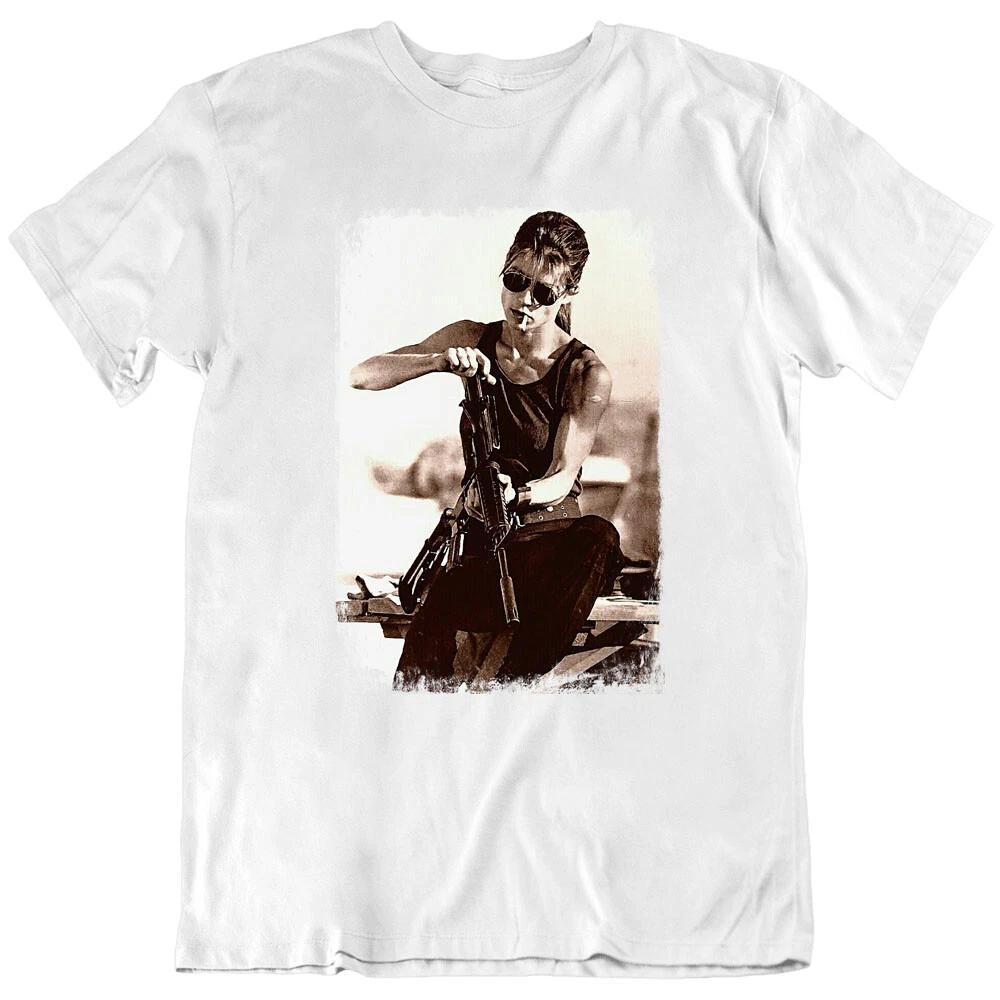 Sarah Connor, Terminator Warrior Woman, Army movie 80 s Fan T Shirt Tee Gift New 4XL