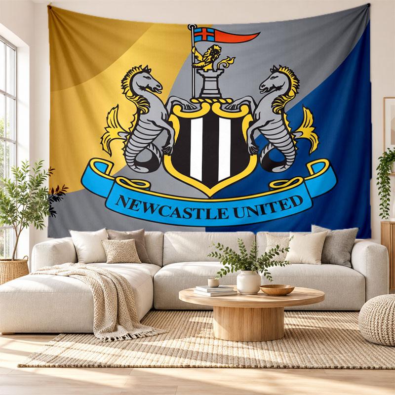 Newcastle United Fußball Wandteppich, Weiches Stoff Wandbehang, Dekorative Kulisse Für Schlafzimmer Haus Wandkunst