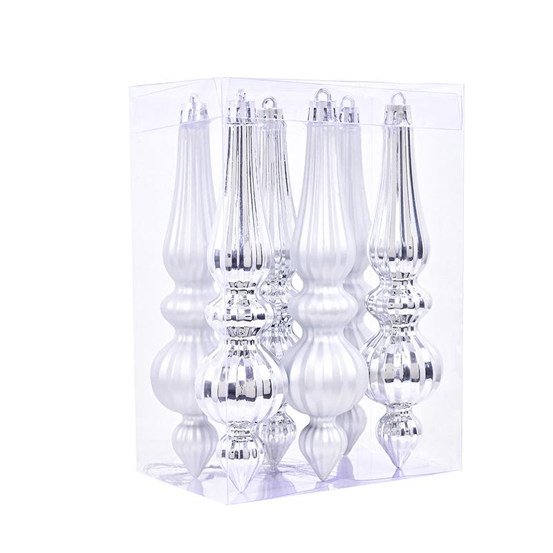 

6 шт./набор Ледяные полоски Домашние капли воды Новый год Расписные конусообразные подарки Пластиковые декоративные шары Доступно несколько вариантов