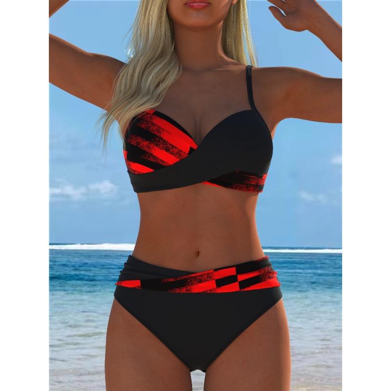 New Sexy Split Twist Bag Small Chest Gathering Foreign Trade Swimsuit for Swimwear S