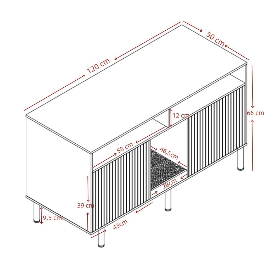 Mobile per Lettiere per Gatti con Tappetino Raccogli Sabbia, Mobile per Animali Domestici con Ripiano, Credenza/Mobile TV per Animali Domestici, senza Vaschetta per Lettiera, 120x50x66cm, Colore Noce