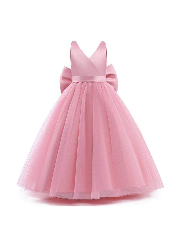 Vestito da Principessa per Bambina in Tessuto Raso e Tulle per Festa di Compleanno e Spettacolo