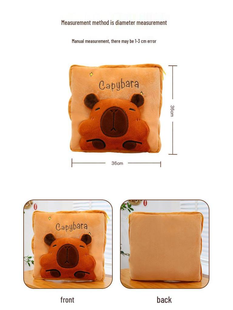 3D Pop-up Capybara Blanket & Pillow: Multi-functional Plush Sofa Throw for Office or Home