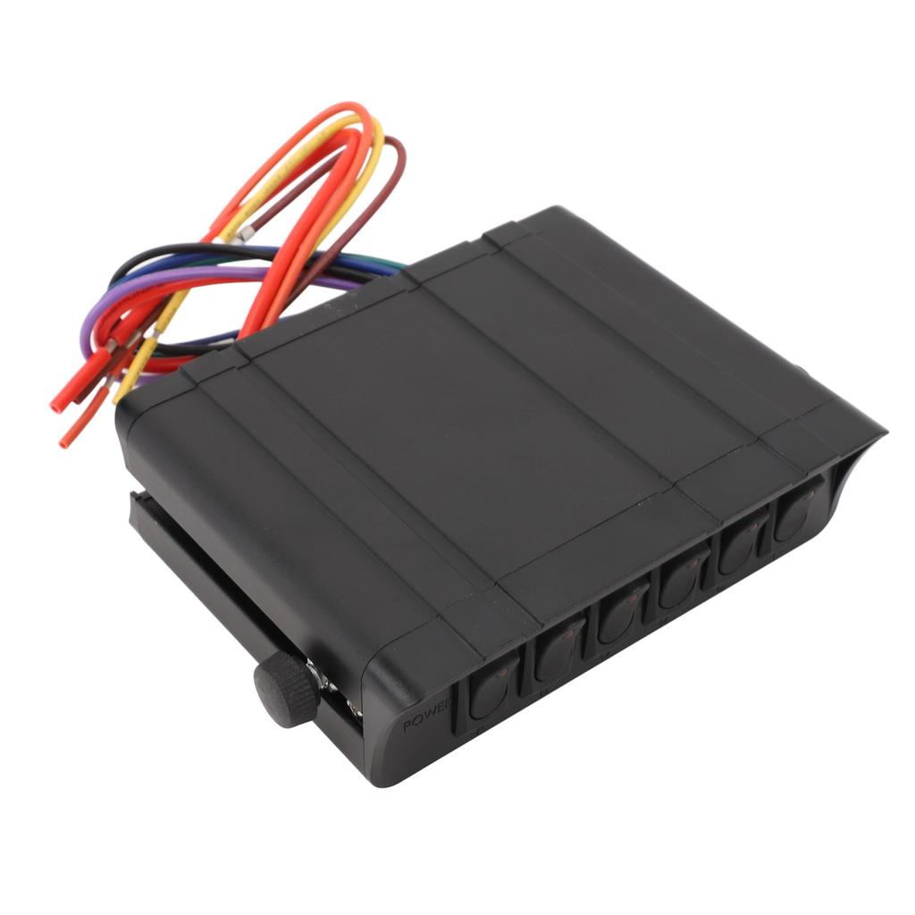 6 Gang Rocker Switch Box DC12V to 24V 40Amp SPST Toggle Switch Panel Box for Automotive Car Vehicle Boat RV SUV Red